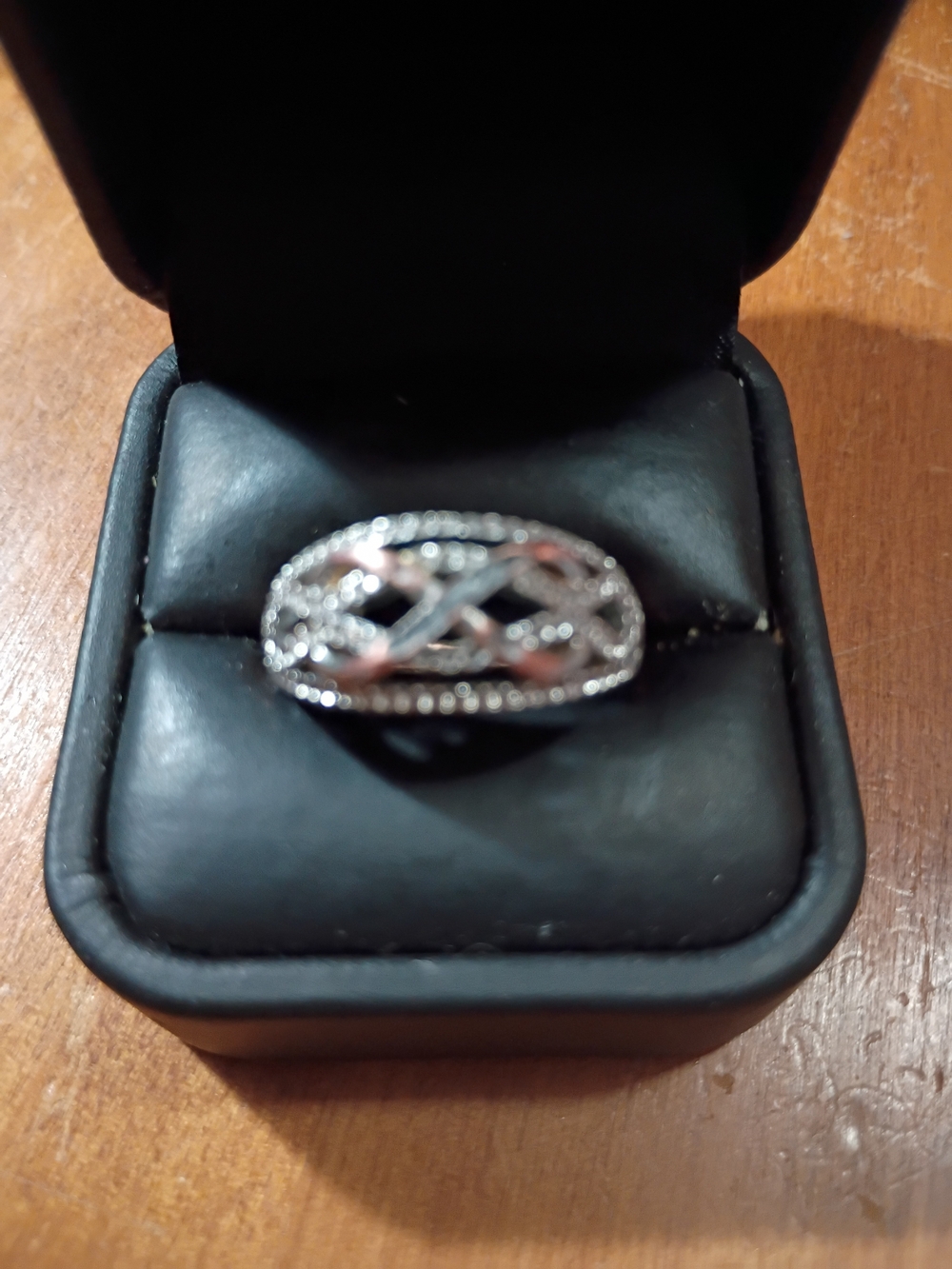 Two Tone Infinity Sterling Silver Women's Band 8